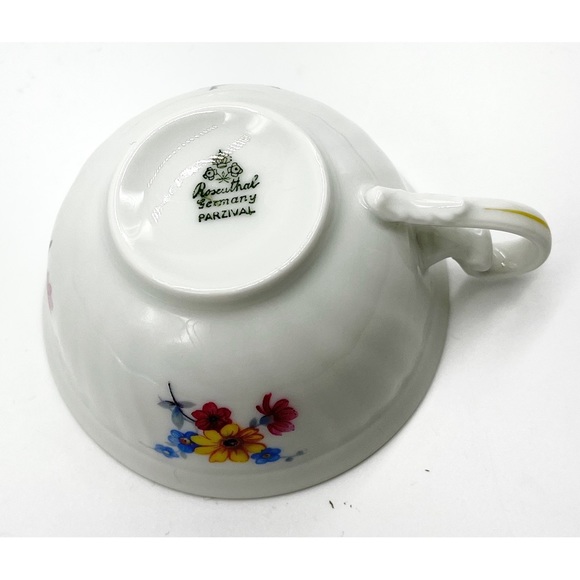 Rosenthal Parzival Espresso Mocca Cup & Saucer Corn Flowers Germany - Picture 4 of 5